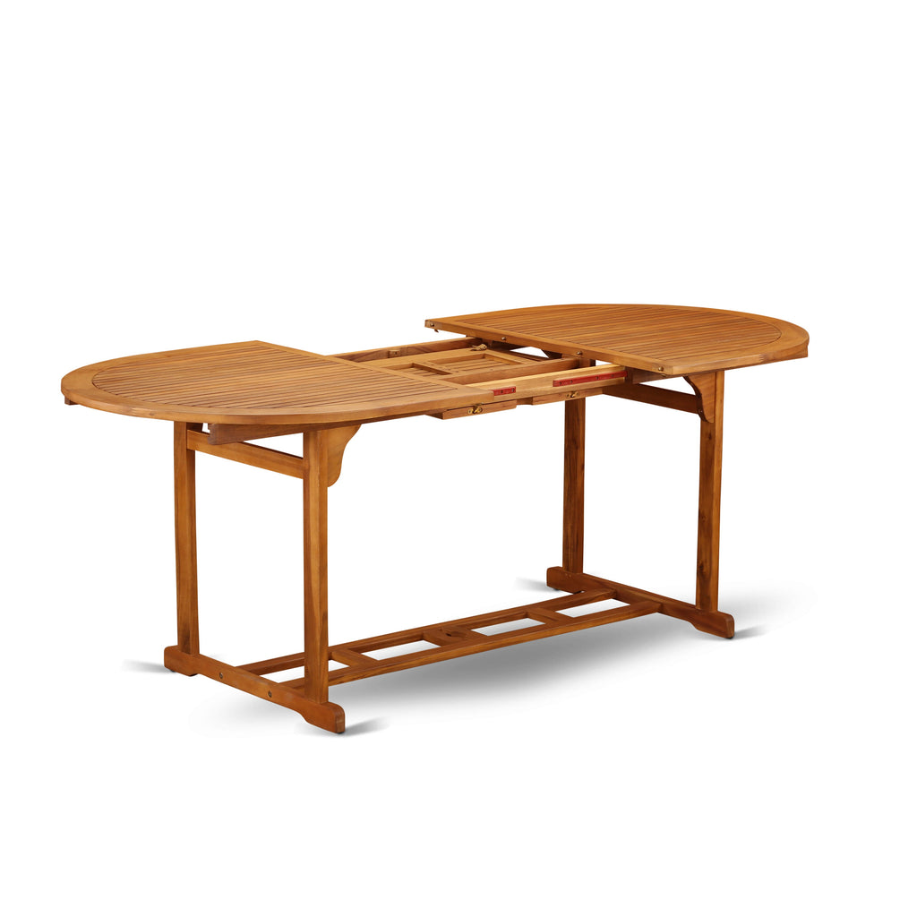 East West Furniture BBSTXNA Beasley Patio Dining Table Outdoor  Oval Acacia Wood Table