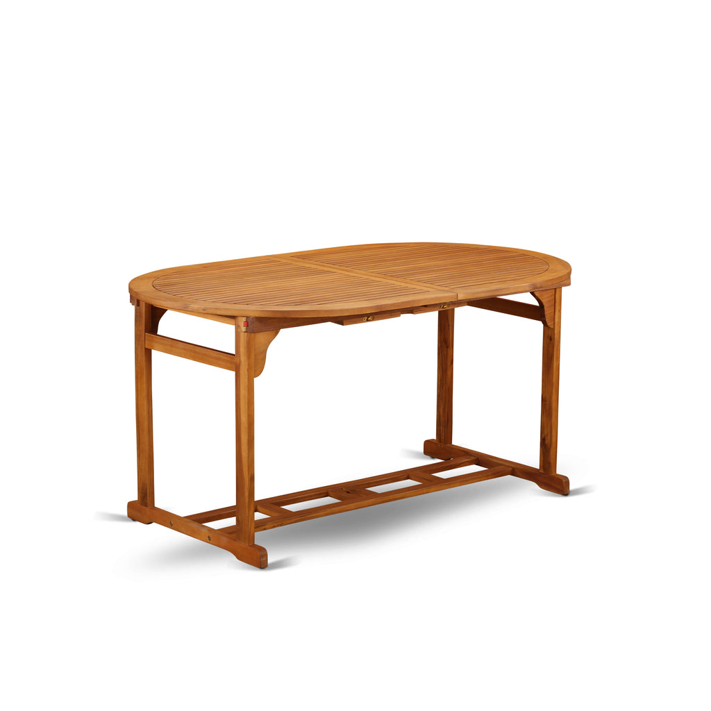 East West Furniture BBSTXNA Beasley Patio Dining Table Outdoor  Oval Acacia Wood Table