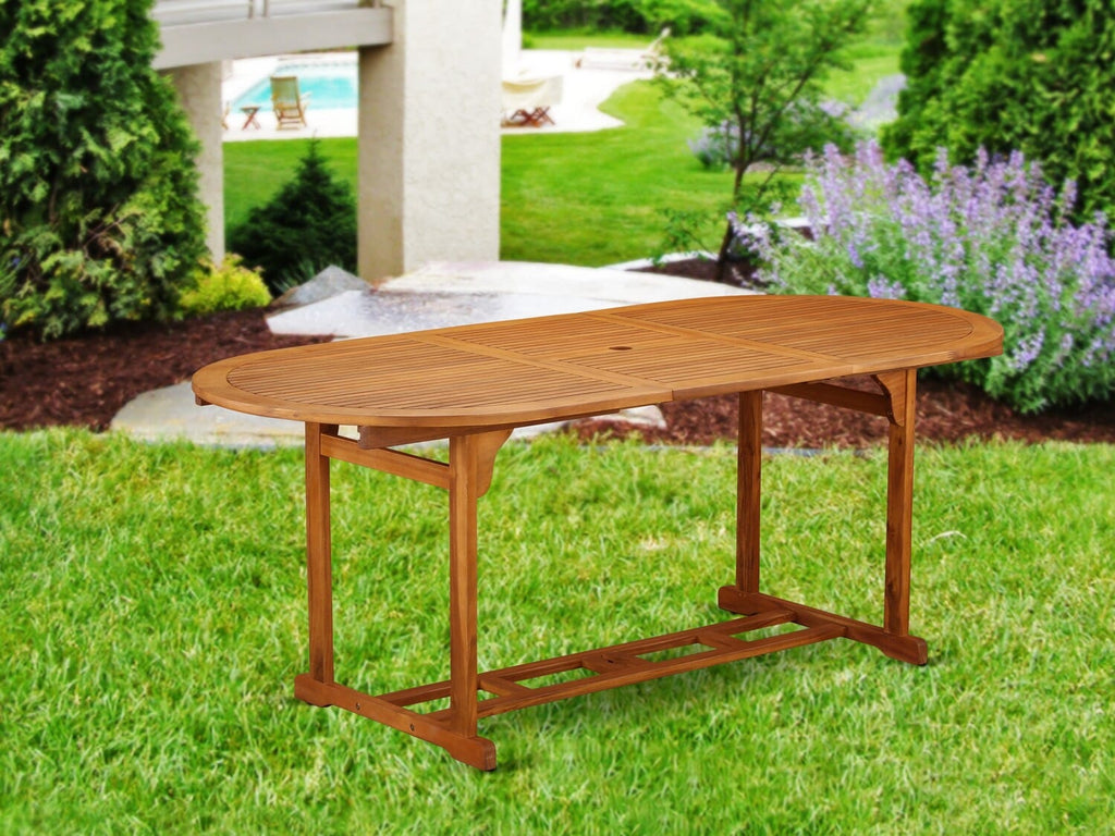 East West Furniture BBSTXNA Beasley Patio Dining Table Outdoor  Oval Acacia Wood Table