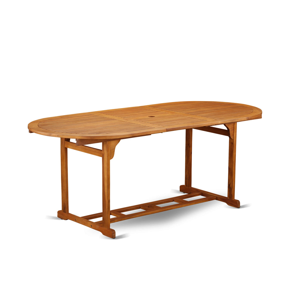 East West Furniture BBSTXNA Beasley Patio Dining Table Outdoor  Oval Acacia Wood Table