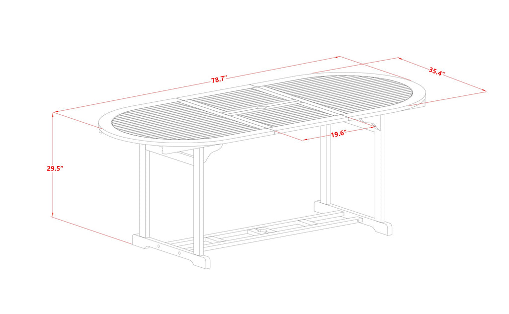 East West Furniture BBSTXNA Beasley Patio Dining Table Outdoor  Oval Acacia Wood Table