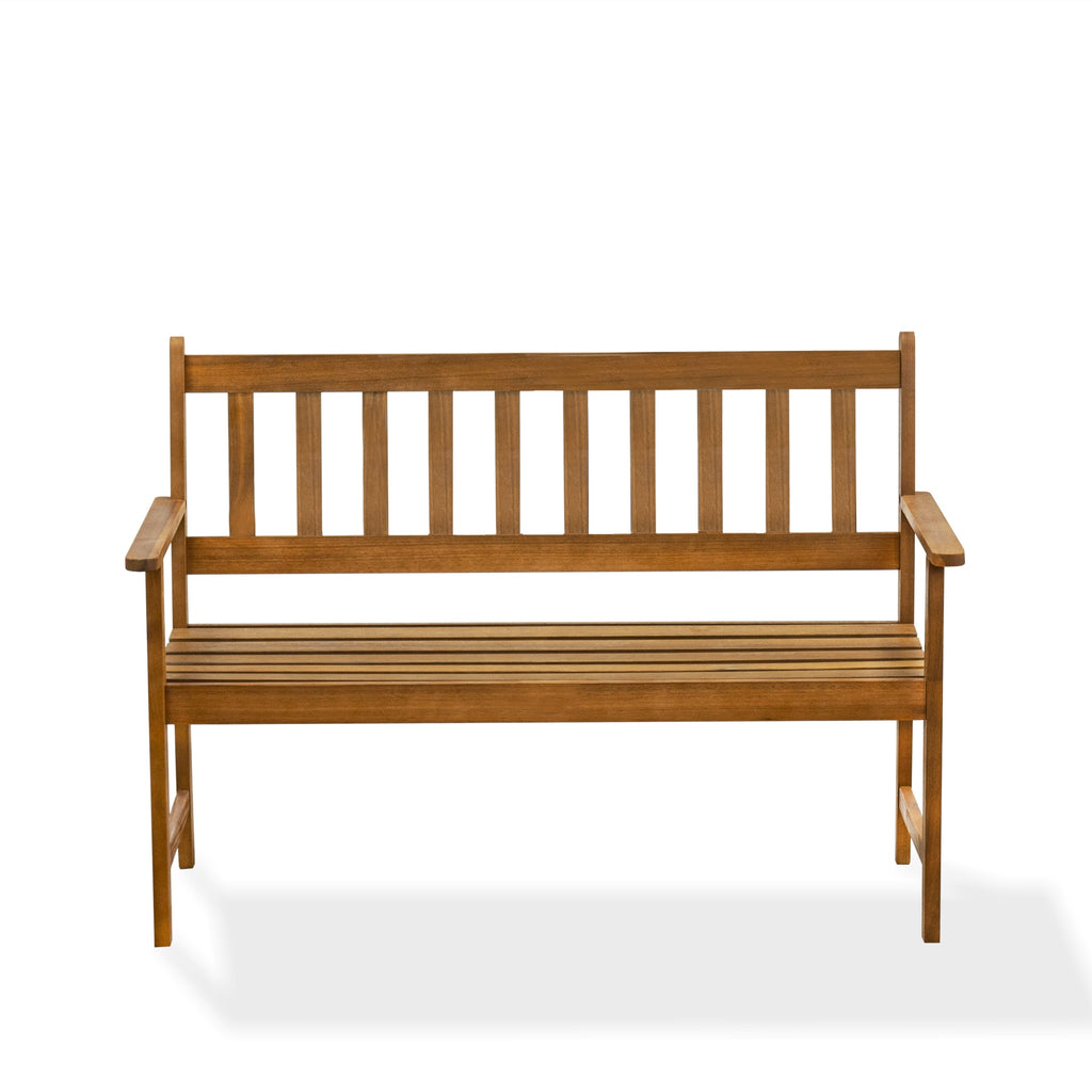 East West Furniture BBTB0NA Belmont Bench without Cushion made of Acacia wood in Natural Oil finish