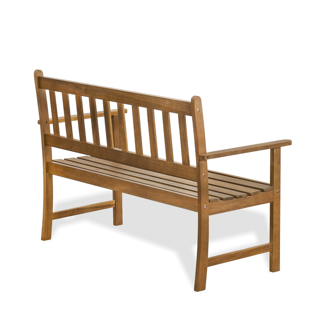 East West Furniture BBTB0NA Belmont Bench without Cushion made of Acacia wood in Natural Oil finish