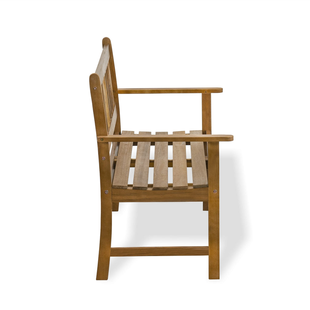 East West Furniture BBTB0NA Belmont Bench without Cushion made of Acacia wood in Natural Oil finish