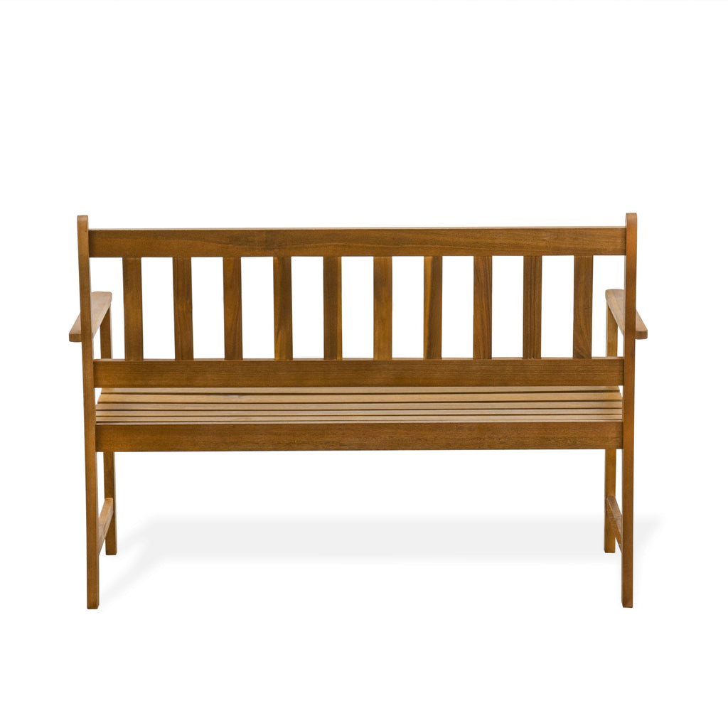 East West Furniture BBTB0NA Belmont Bench without Cushion made of Acacia wood in Natural Oil finish