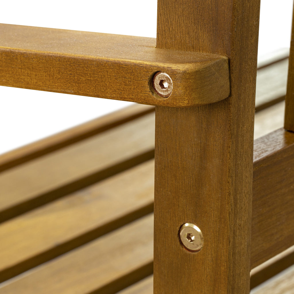 East West Furniture BBTB0NA Belmont Bench without Cushion made of Acacia wood in Natural Oil finish