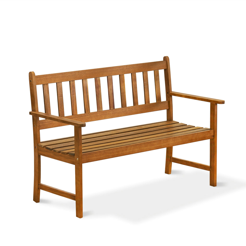 East West Furniture BBTB0NA Belmont Bench without Cushion made of Acacia wood in Natural Oil finish