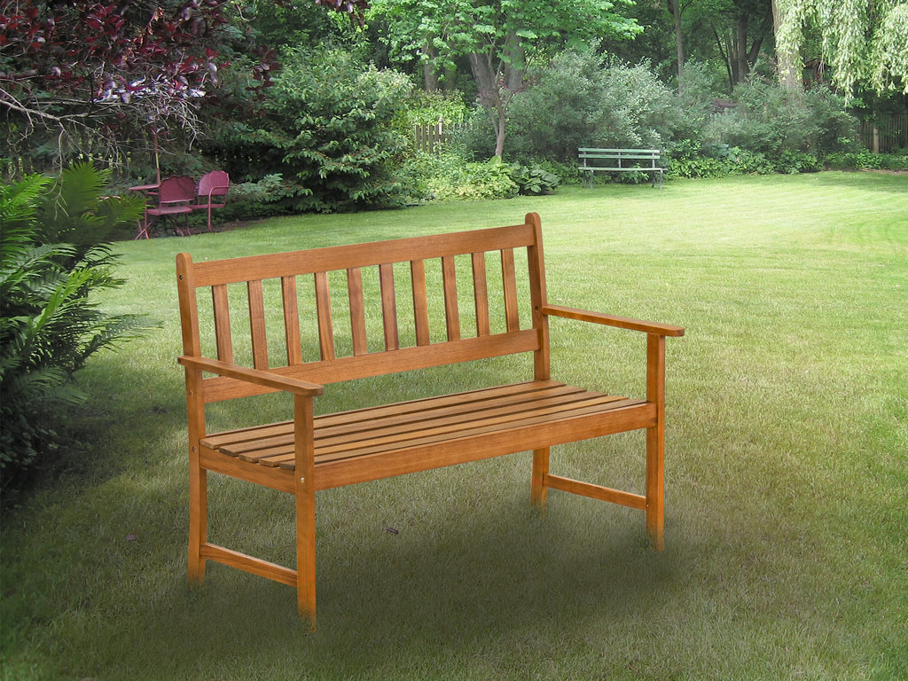 East West Furniture BBTB0NA Belmont Bench without Cushion made of Acacia wood in Natural Oil finish