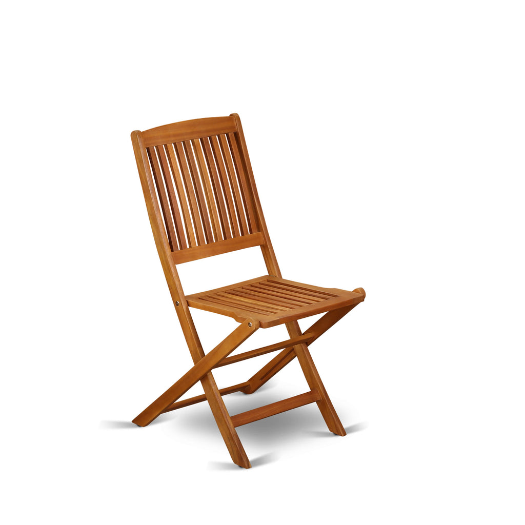 East West Furniture BCMCWNA Cameron Foldable Patio Dining Chairs - Acacia Wood