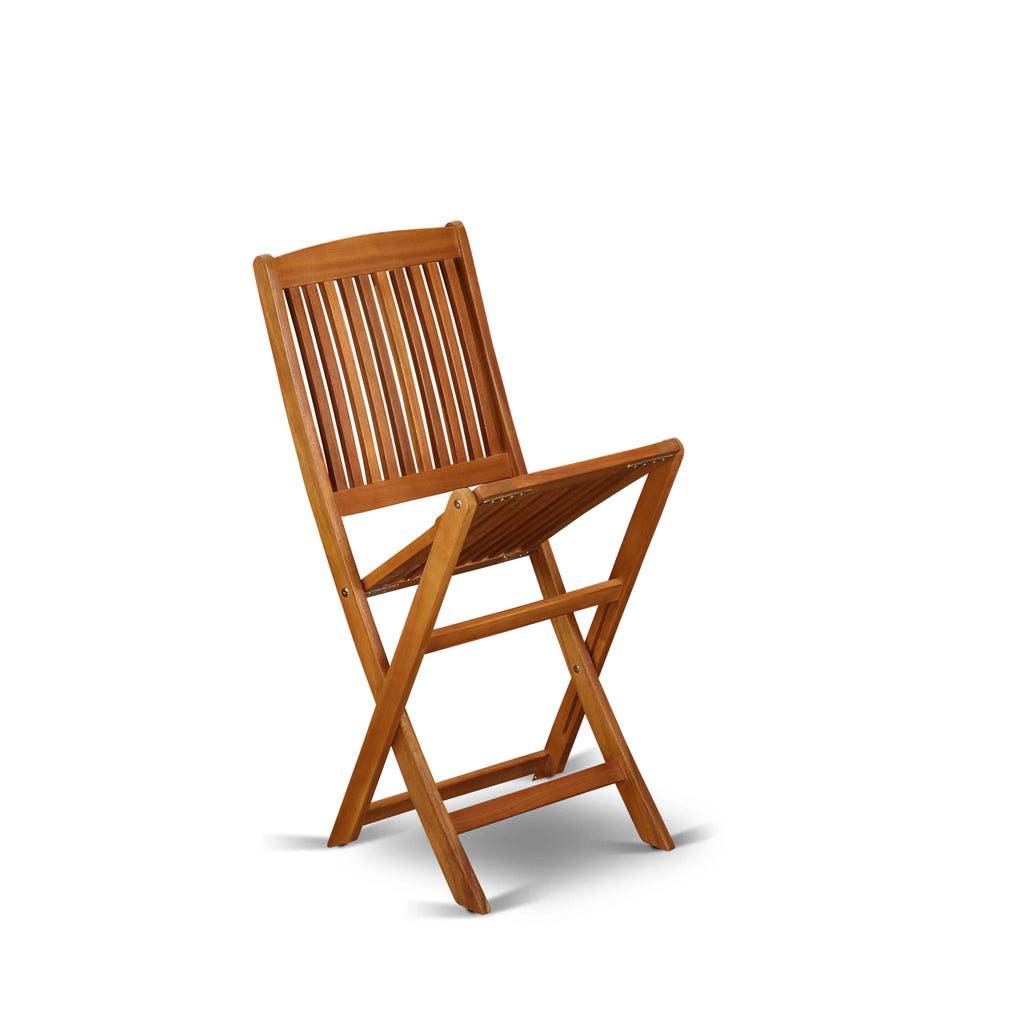 East West Furniture BCMCWNA Cameron Foldable Patio Dining Chairs - Acacia Wood