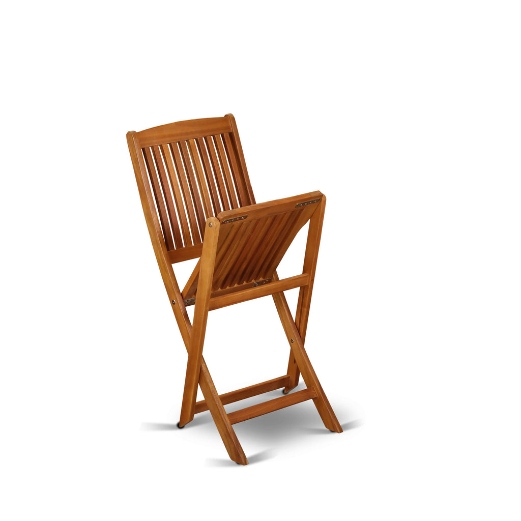 East West Furniture BCMCWNA Cameron Foldable Patio Dining Chairs - Acacia Wood