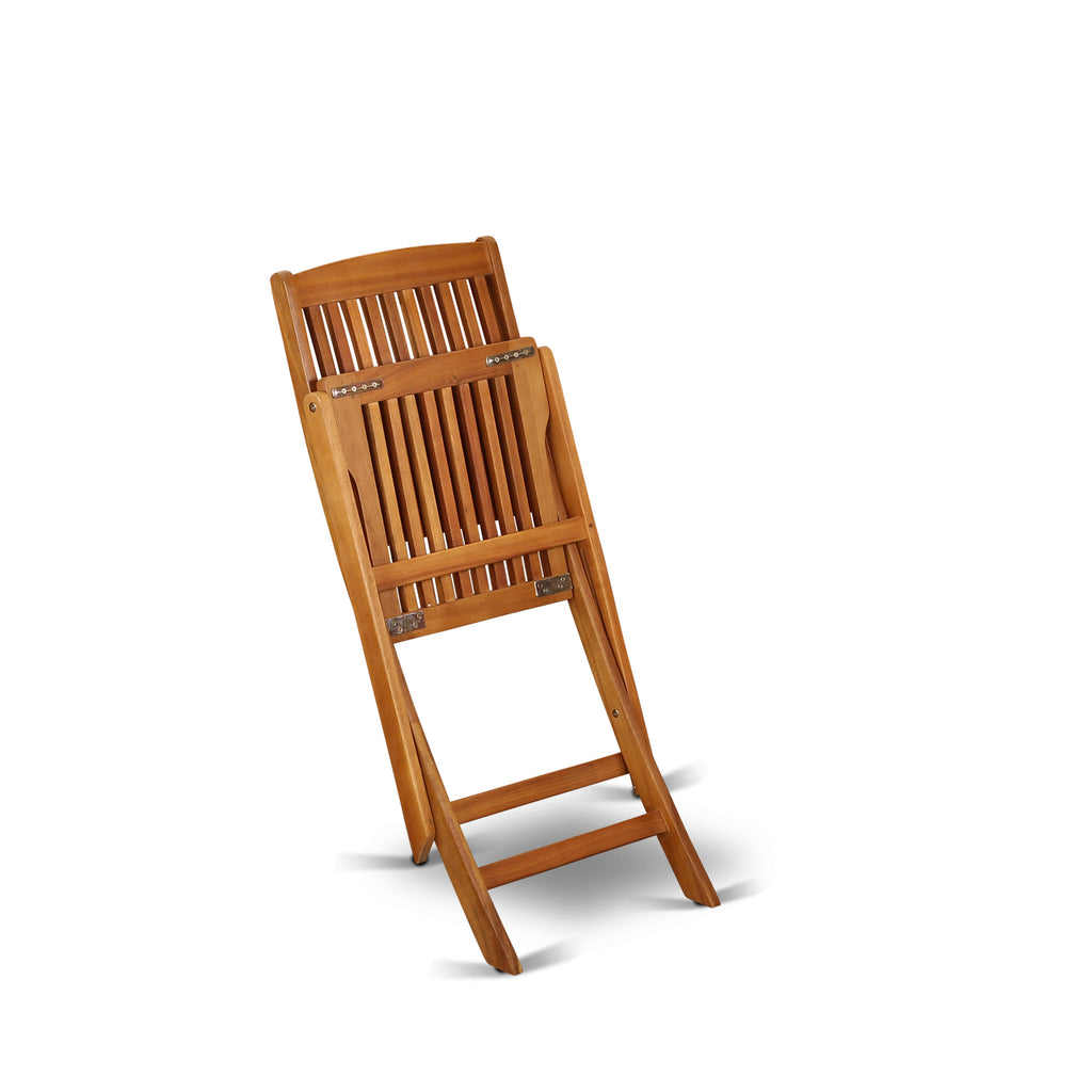 East West Furniture BCMCWNA Cameron Foldable Patio Dining Chairs - Acacia Wood