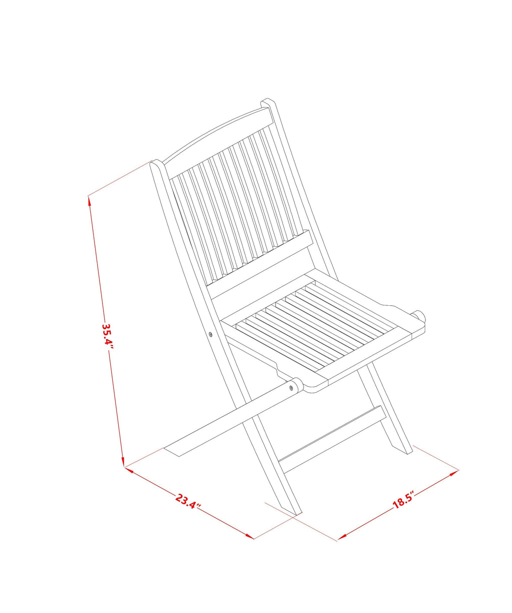 East West Furniture CMCM72CANA 7 Piece Patio Dining Set Consist of a Rectangle Outdoor Acacia Wood Table and 2 Folding Arm Chairs with 4 Side Chairs, 36x66 Inch, Natural Oil