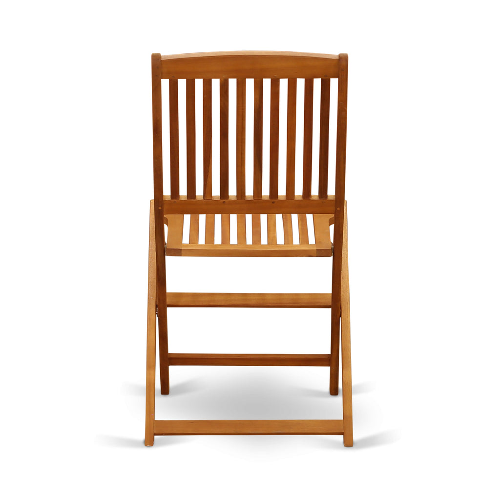 East West Furniture BCMCWNA Cameron Foldable Patio Dining Chairs - Acacia Wood