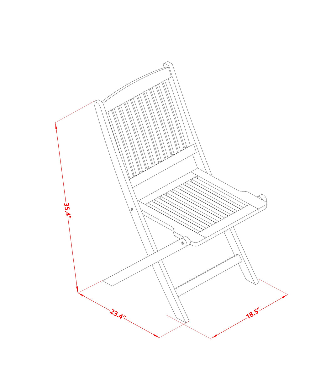 East West Furniture BCMCWNA Cameron Foldable Patio Dining Chairs - Acacia Wood