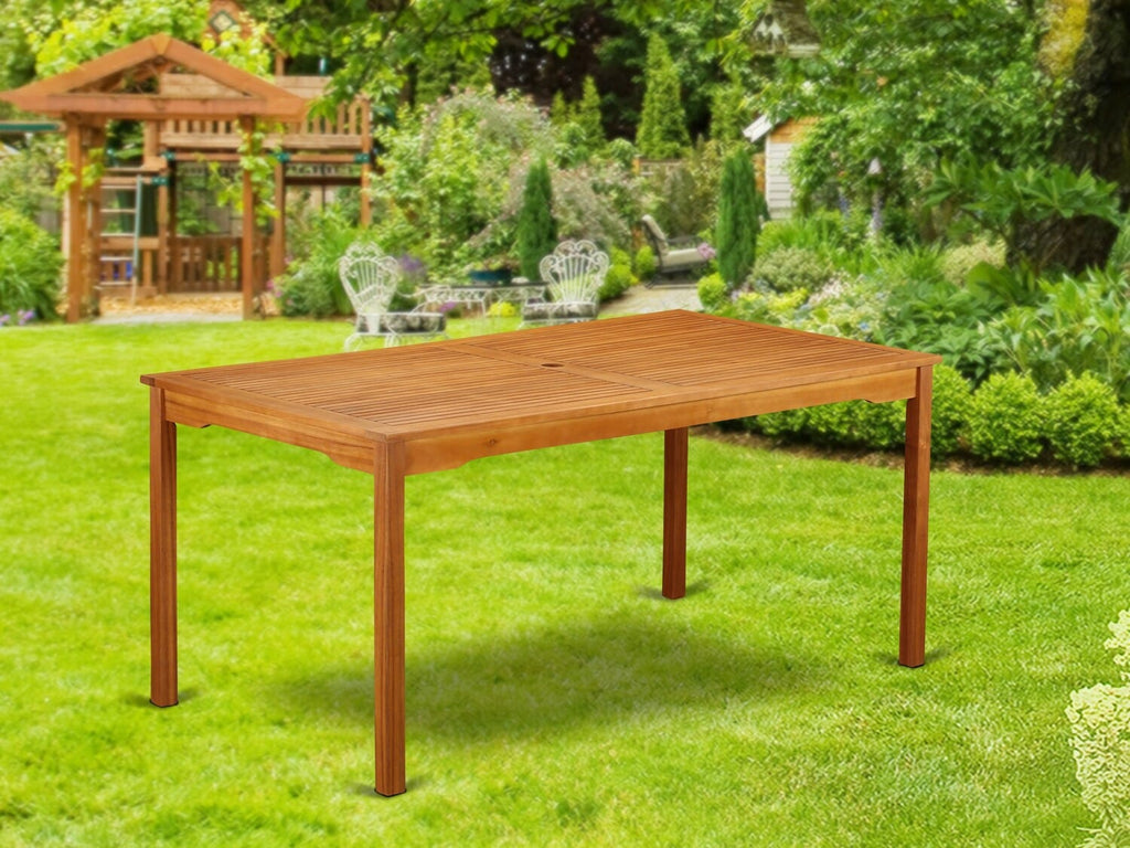 East West Furniture BCMTRNA Cameron Outdoor Dining Table - a Rectangle Acacia Wood Table
