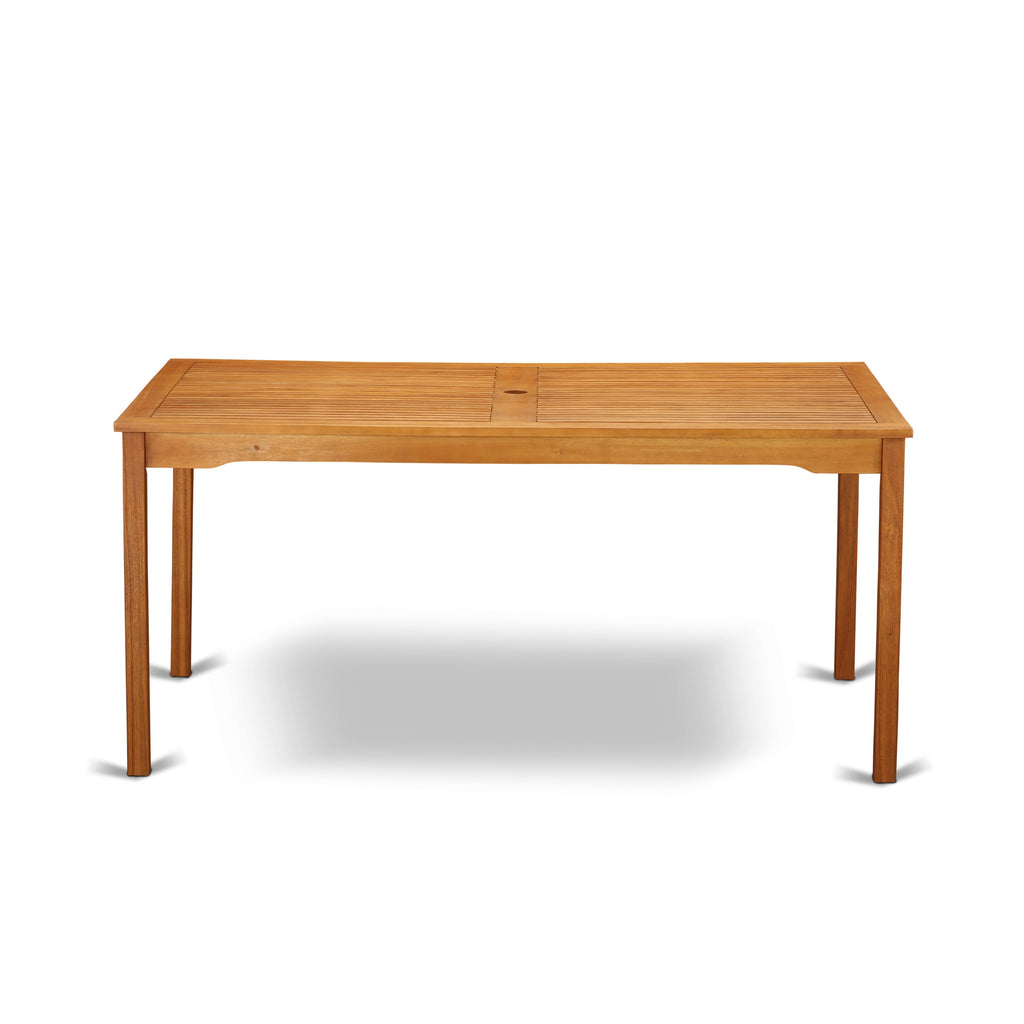 East West Furniture BCMTRNA Cameron Outdoor Dining Table - a Rectangle Acacia Wood Table