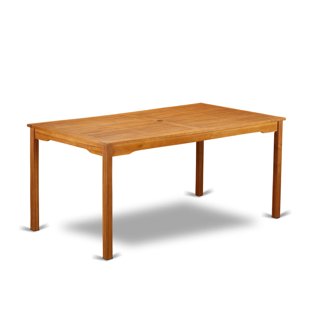 East West Furniture BCMTRNA Cameron Outdoor Dining Table - a Rectangle Acacia Wood Table