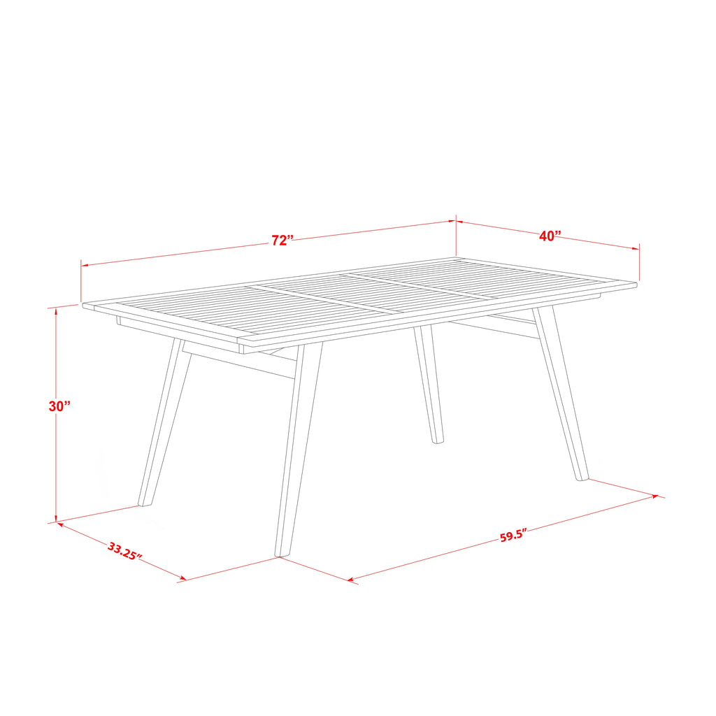 East West Furniture DECM5CWNA 5 Piece Outdoor Patio Dining Sets Includes a Rectangle Acacia Wood Table and 4 Folding Side Chairs, 40x72 Inch, Natural Oil