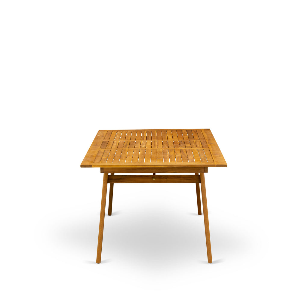 East West Furniture DEDK5CWNA 5 Piece Patio Dining Set Includes a Rectangle Outdoor Acacia Wood Table and 4 Folding Side Chairs