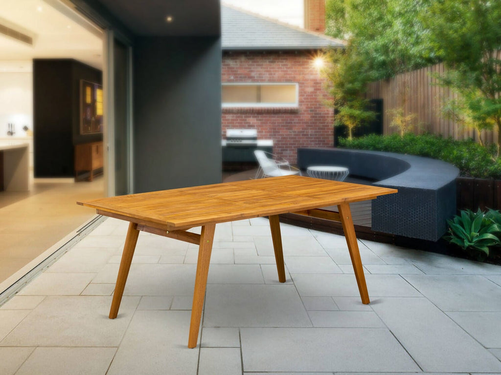 East West Furniture DEDK5CWNA 5 Piece Patio Dining Set Includes a Rectangle Outdoor Acacia Wood Table and 4 Folding Side Chairs