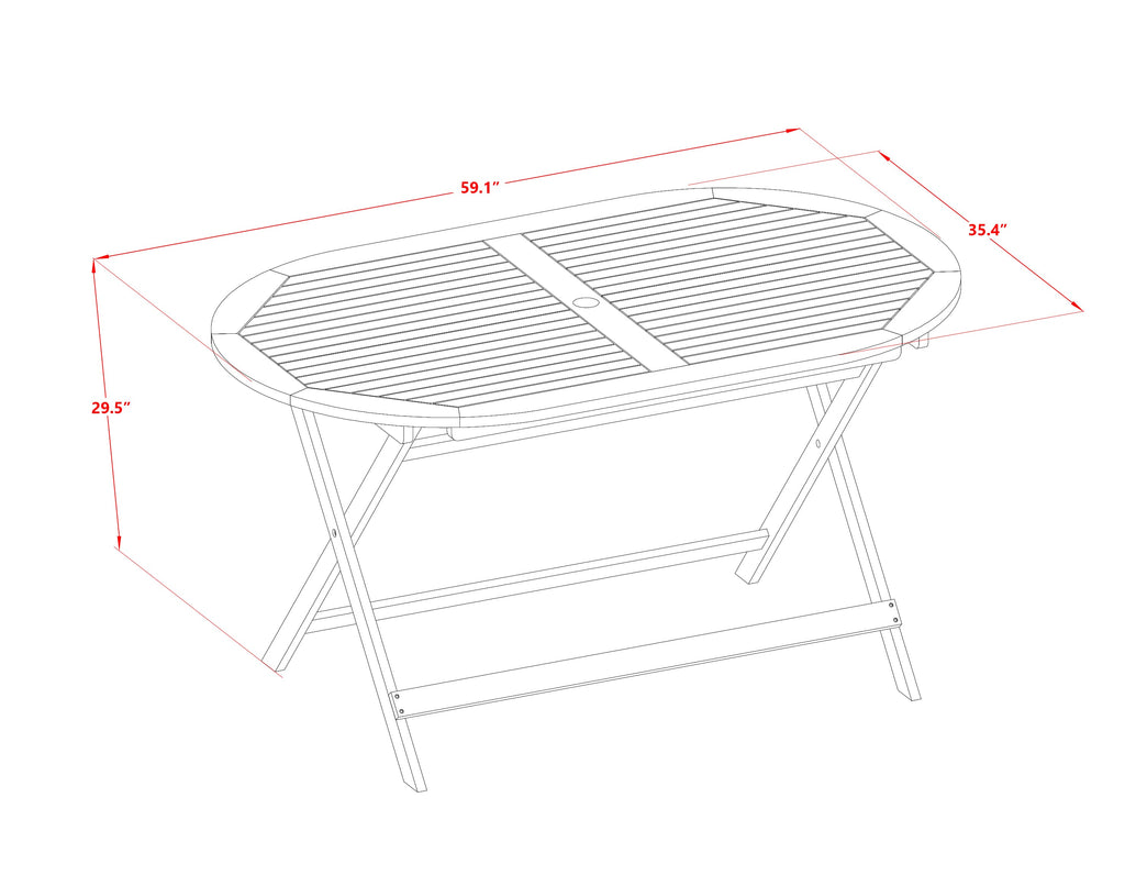 East West Furniture BDITFNA Diboll Outdoor Dining Bistro Table - an Oval Acacia Wood Table