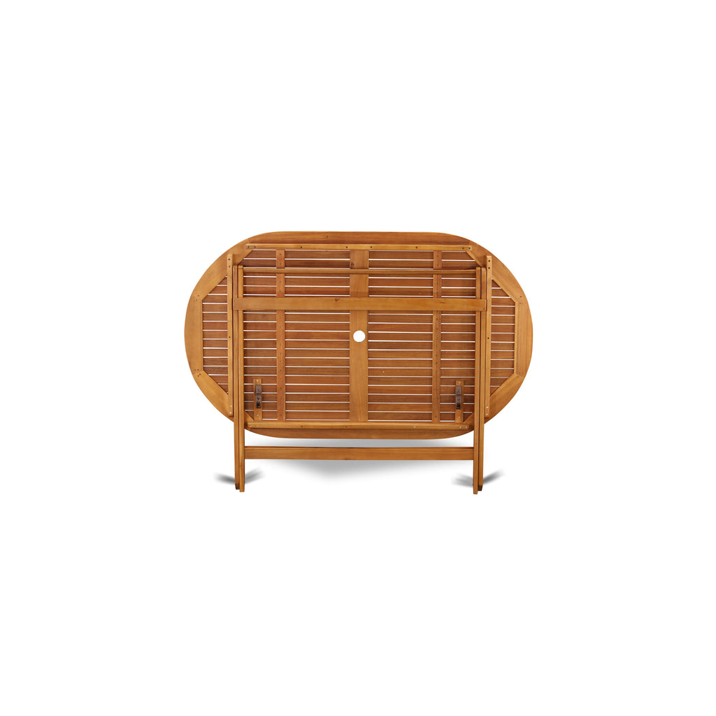 East West Furniture BDITFNA Diboll Outdoor Dining Bistro Table - an Oval Acacia Wood Table