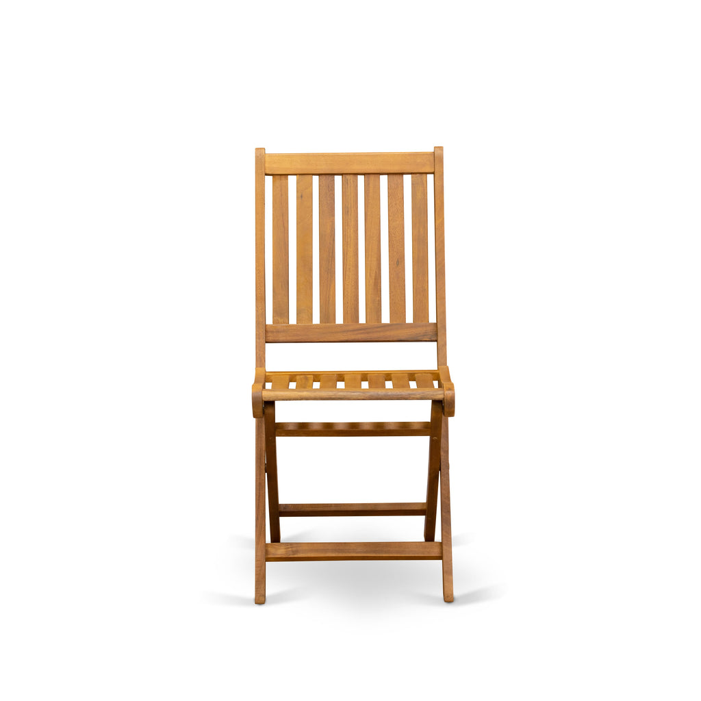 East West Furniture BDKCWNA Dickinson Foldable Patio Dining Chairs - Acacia Wood