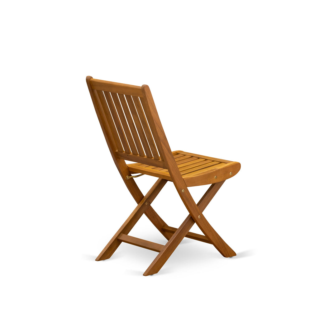 East West Furniture DEDK7CWNA 7 Piece Outdoor Patio Dining Sets Consist of a Rectangle Acacia Wood Table and 6 Folding Side Chairs