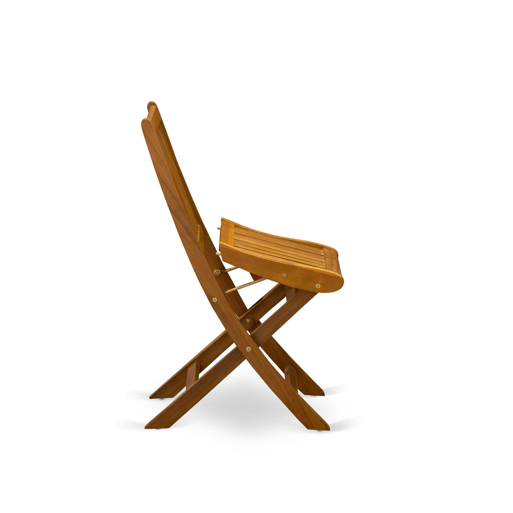 East West Furniture BDKCWNA Dickinson Foldable Patio Dining Chairs - Acacia Wood