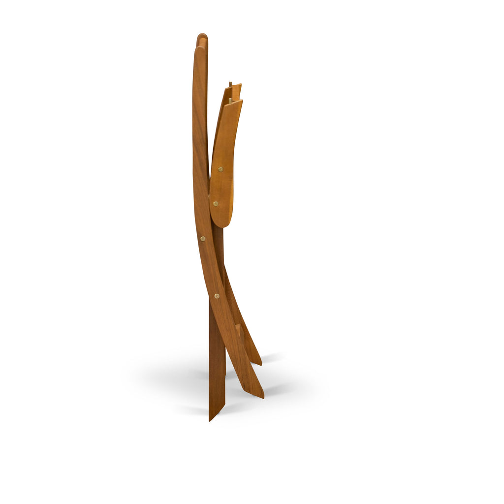 East West Furniture BDKCWNA Dickinson Foldable Patio Dining Chairs - Acacia Wood