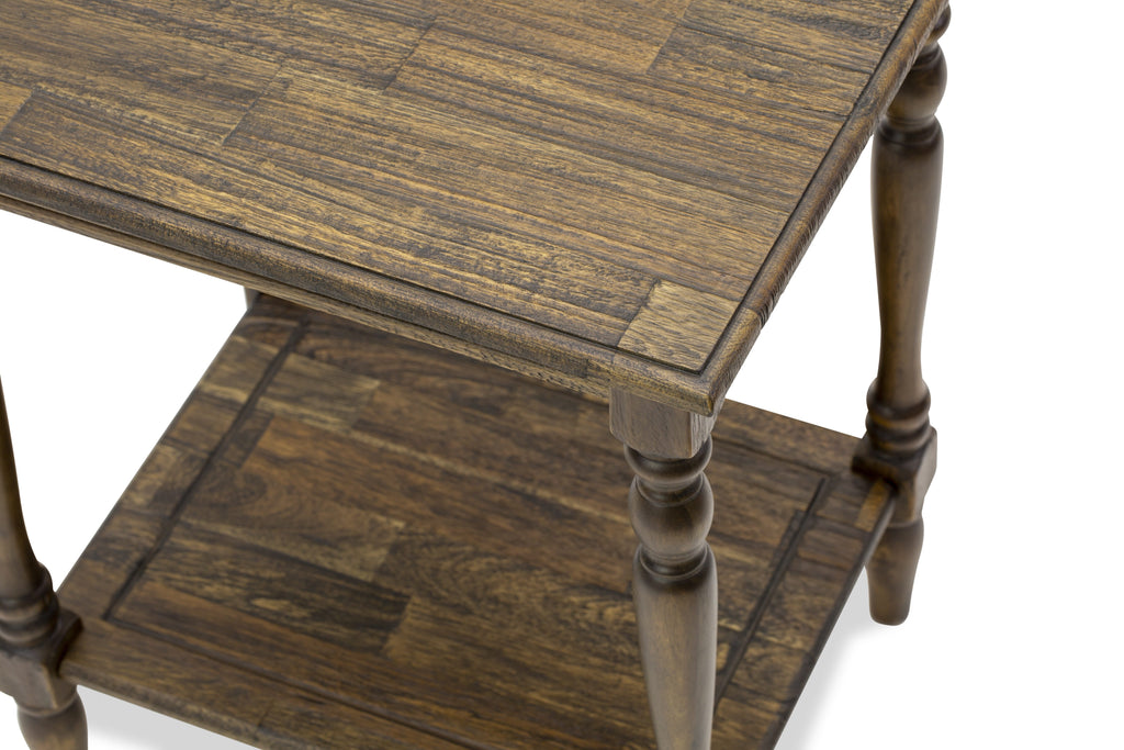 East West Furniture BF-07-ET Wood End Table with Open Storage Shelf - Modern Nightstand for Small Spaces, Stable and Sturdy Constructed - Distressed Jacobean Finish