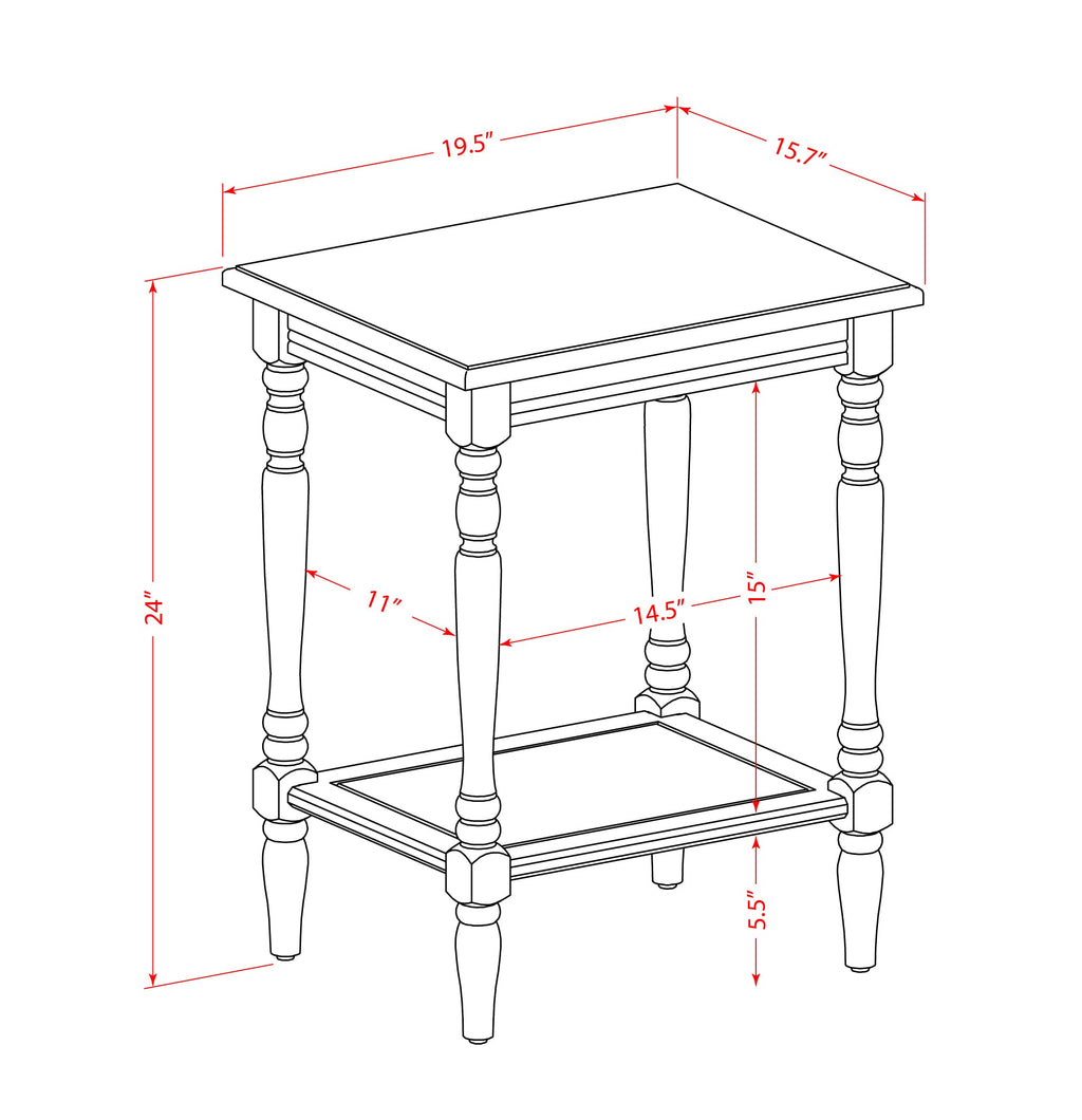 East West Furniture BF-08-ET End Table with Open Storage Shelf - Night Stand for Small Spaces, Stable and Sturdy Constructed - Antique Walnut Finish