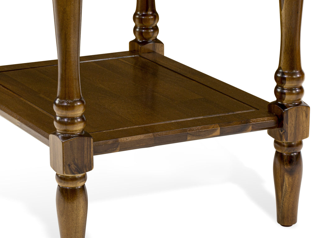East West Furniture BF-08-ET End Table with Open Storage Shelf - Night Stand for Small Spaces, Stable and Sturdy Constructed - Antique Walnut Finish
