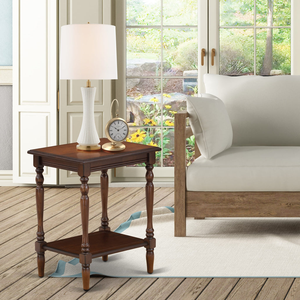 East West Furniture BF-0M-ET Night stand for Bedroom with Open Storage Shelf - Wood Side Table for Small Spaces, Stable and durable Constructed - Antique Mahogany Finish