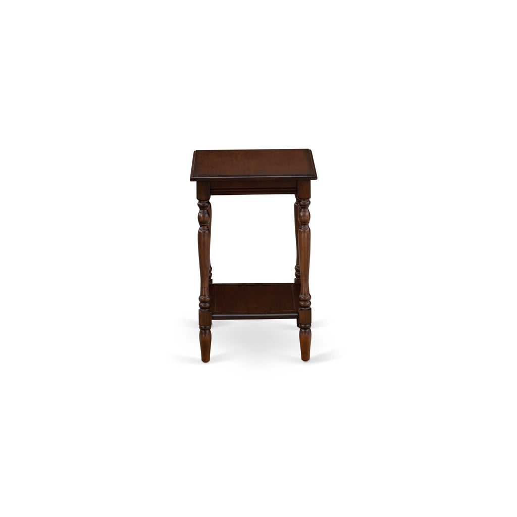 East West Furniture BF-0M-ET Night stand for Bedroom with Open Storage Shelf - Wood Side Table for Small Spaces, Stable and durable Constructed - Antique Mahogany Finish