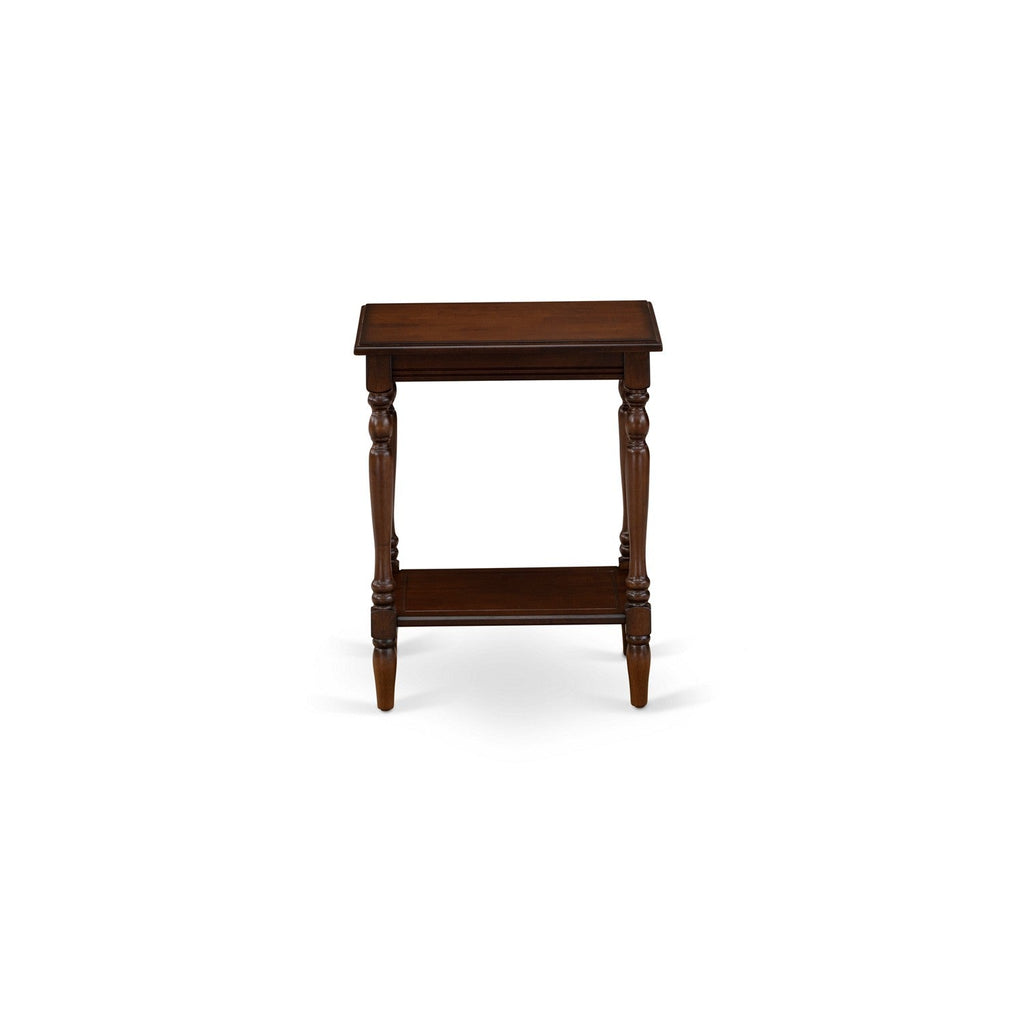 East West Furniture BF-0M-ET Bedford Bedside Table - Rectangle Modern End Table with Open Storage Shelf for Bedroom, 16x20 Inch, Antique Mahogany