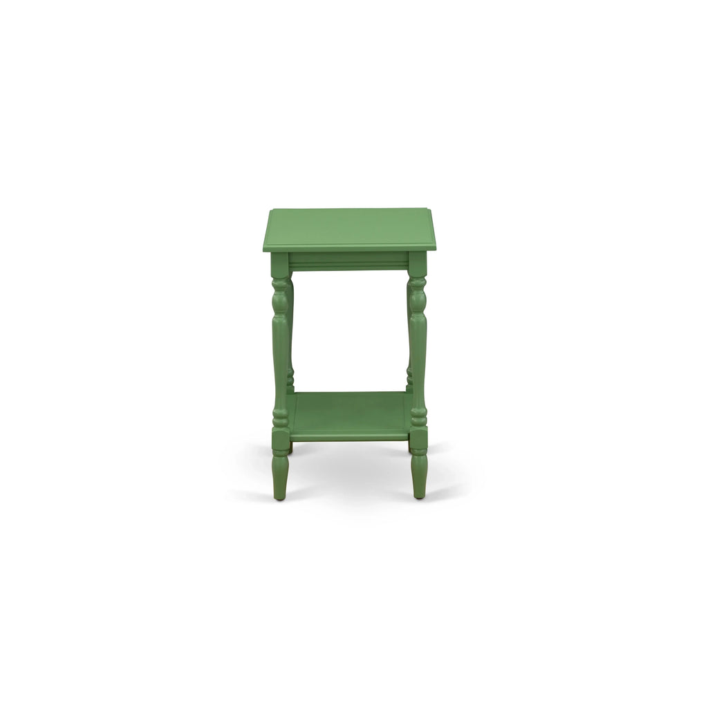 East West Furniture BF-12-ET Bedford Bedside End Table - Rectangle Modern End Table with Open Storage Shelf for Bedroom, 16x20 Inch, Clover Green