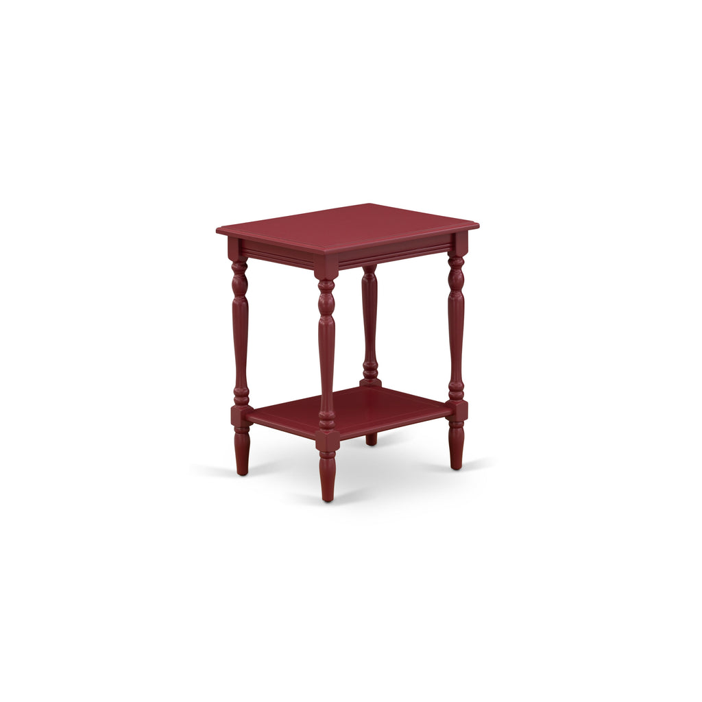 East West Furniture BF-13-ET Modern End Table with Open Storage Shelf - Wood Nightstand for Small Spaces, Stable and Sturdy Constructed - Burgundy Finish