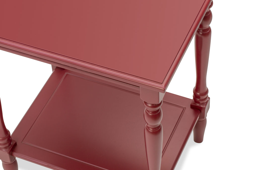 East West Furniture BF-13-ET Modern End Table with Open Storage Shelf - Wood Nightstand for Small Spaces, Stable and Sturdy Constructed - Burgundy Finish
