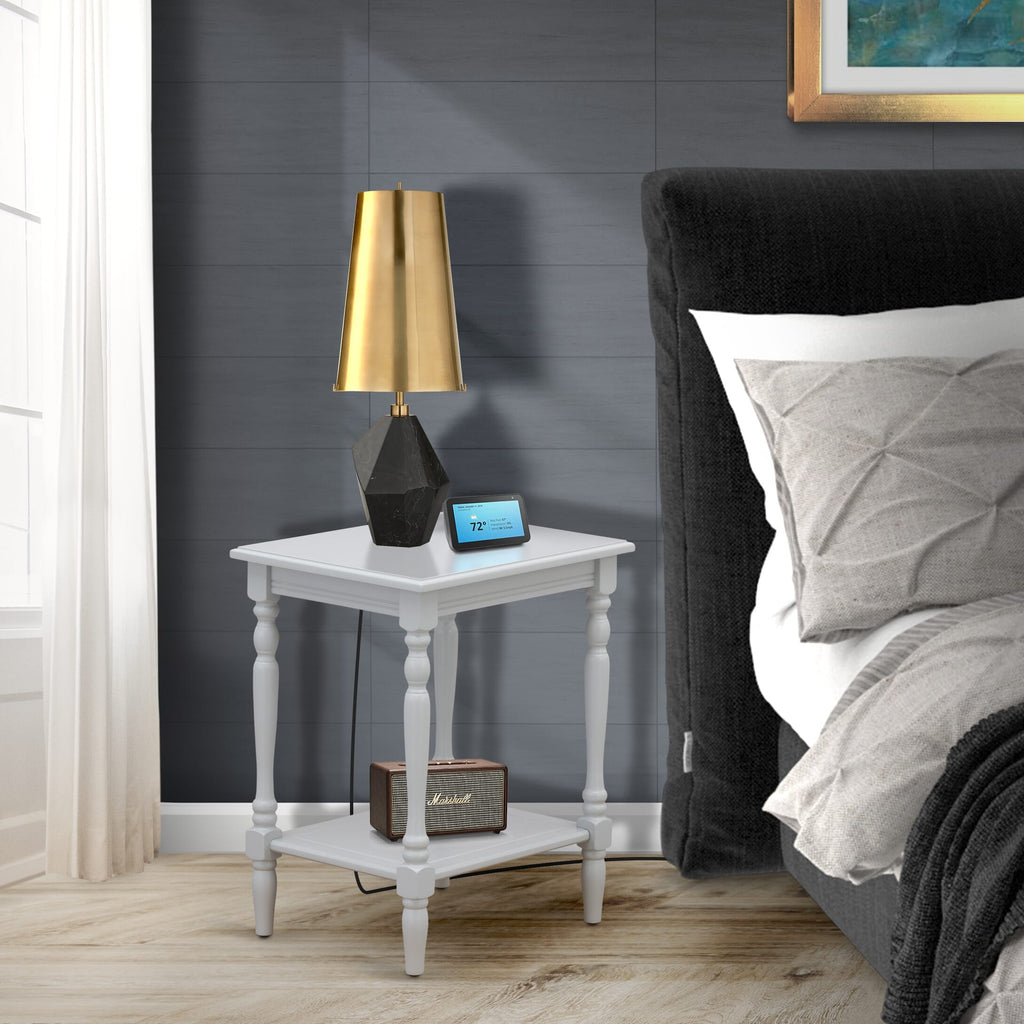 East West Furniture BF-14-ET Modern Nightstand with Open Storage Shelf - Mid Century Side Table for Small Spaces, Stable and Sturdy Constructed - Urban Gray Finish