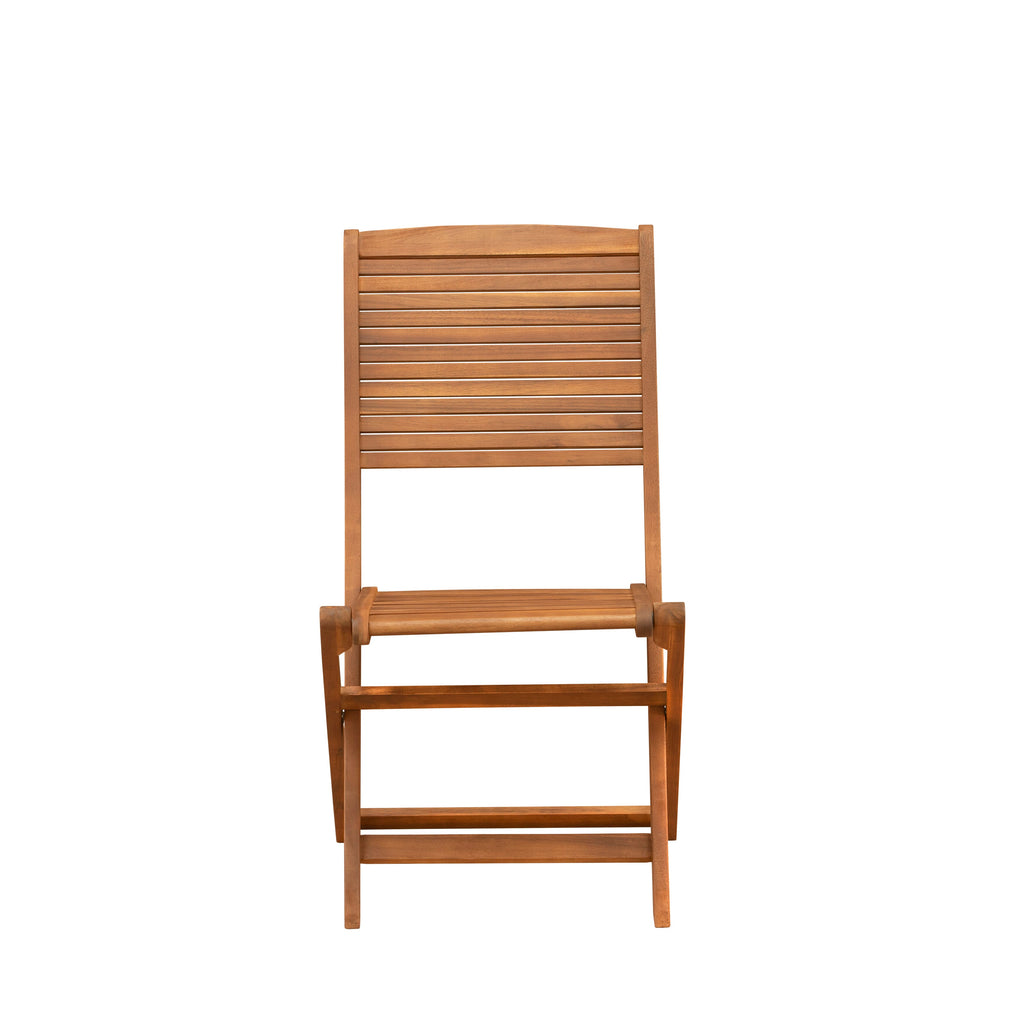East West Furniture DEFM5CWNA 5 Piece Outdoor Patio Dining SetsIncludes a Rectangle Acacia wood Table and 4 Folding Side Chairs, 40x72 Inch, Natural Oil
