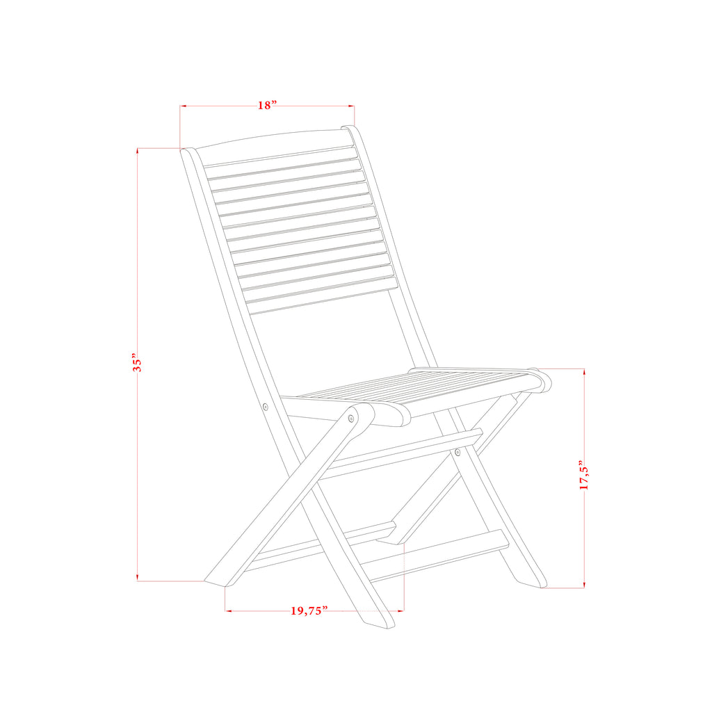 East West Furniture AEFM5CWNA 5 Piece Patio Garden Table Set Includes a Rectangle Outdoor Acacia Wood Dining Table and 4 Folding Side Chairs, 36x60 Inch, Natural Oil