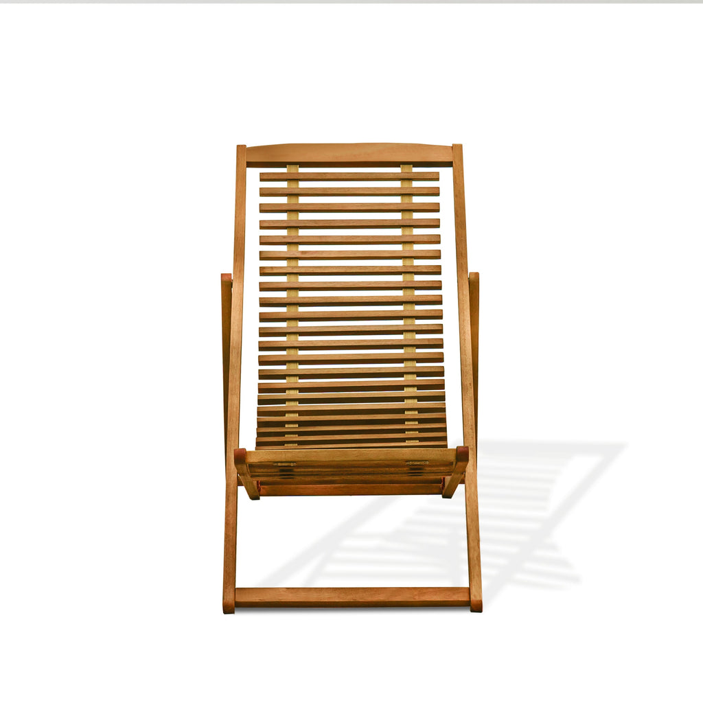 East West Furniture BJPCLNE Outdoor Patio Garden Wooden Camping Chairs - Beacher Jasper Relax Patio Chairs Set of 2 - Natural Oil Finish