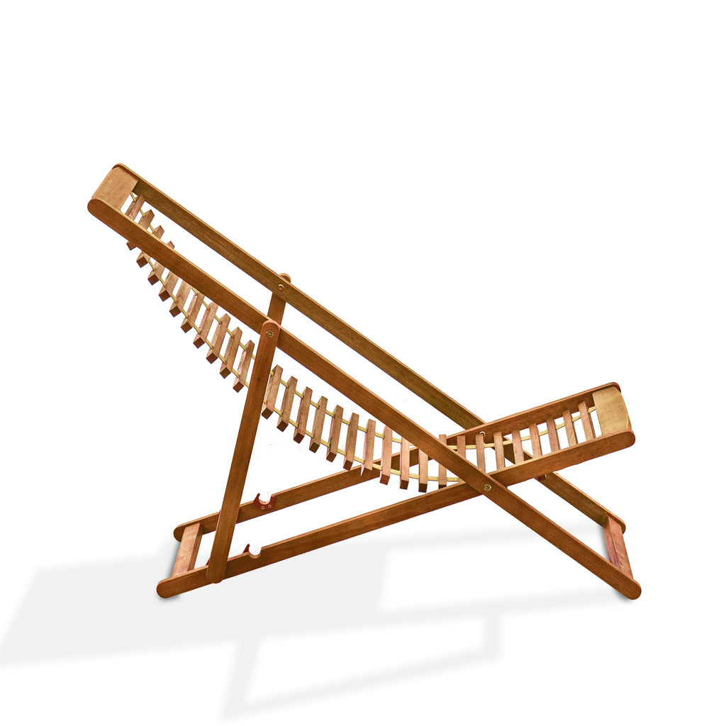 East West Furniture BJPCLNE Outdoor Patio Garden Wooden Camping Chairs - Beacher Jasper Relax Patio Chairs Set of 2 - Natural Oil Finish