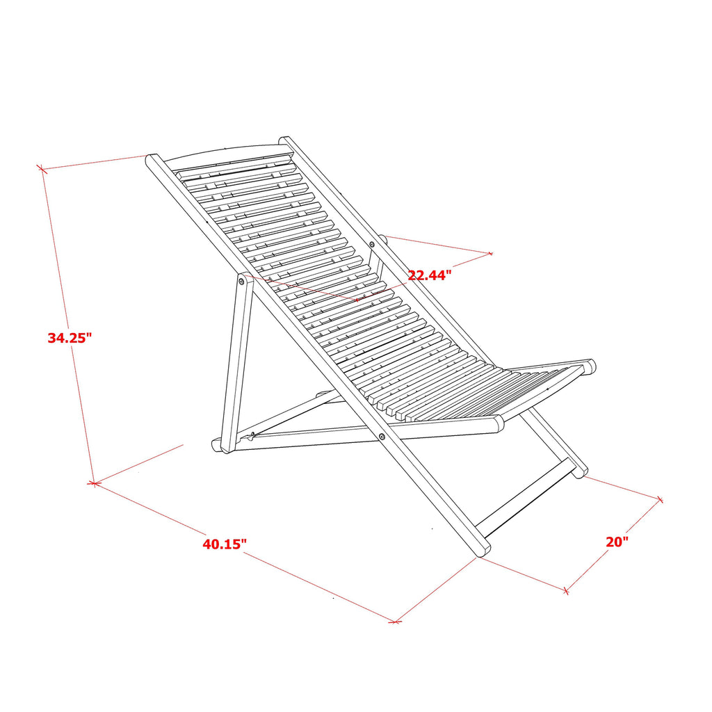 East West Furniture BJPCLNE Outdoor Patio Garden Wooden Camping Chairs - Beacher Jasper Relax Patio Chairs Set of 2 - Natural Oil Finish