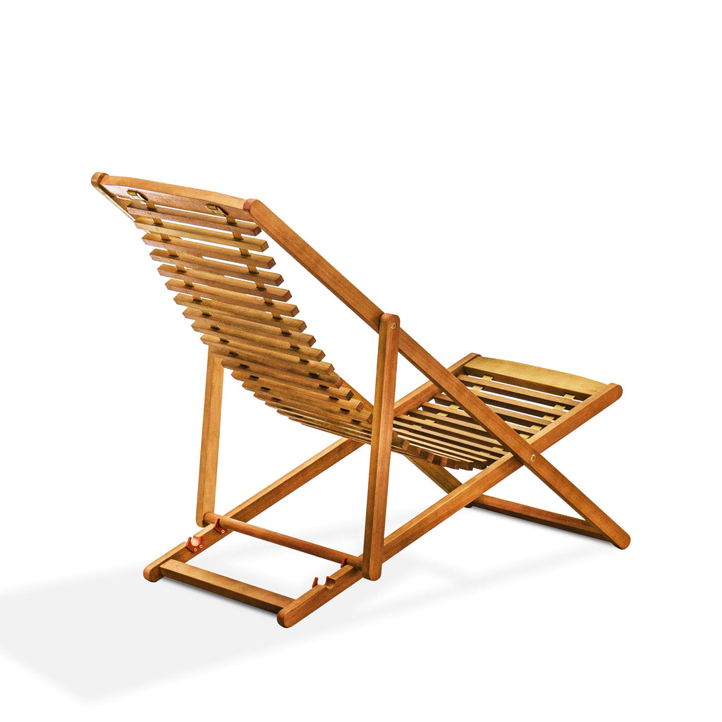 East West Furniture BJPCLNE Outdoor Patio Garden Wooden Camping Chairs - Beacher Jasper Relax Patio Chairs Set of 2 - Natural Oil Finish