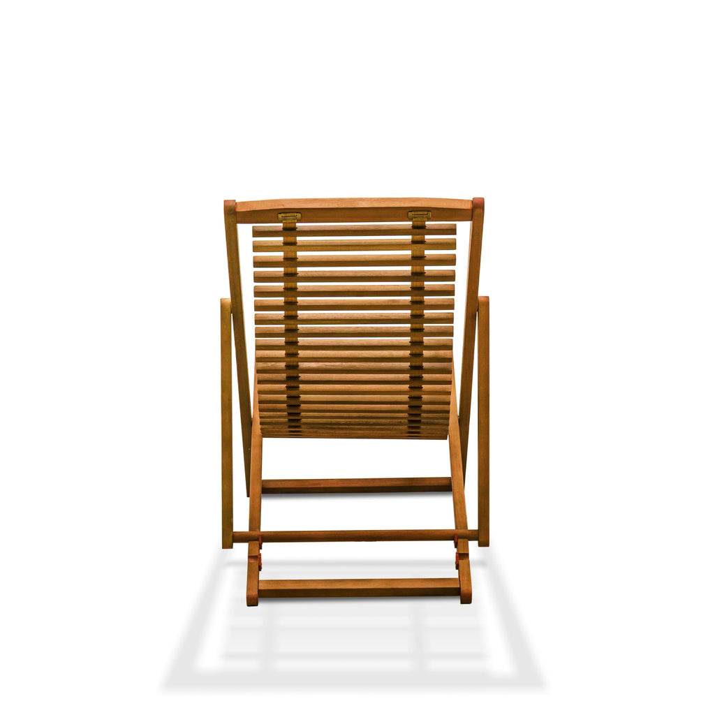 East West Furniture BJPCLNE Outdoor Patio Garden Wooden Camping Chairs - Beacher Jasper Relax Patio Chairs Set of 2 - Natural Oil Finish