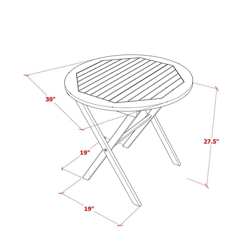East West Furniture BMNTDNA Marion Round Table made of Acacia wood in Natural Oil finish