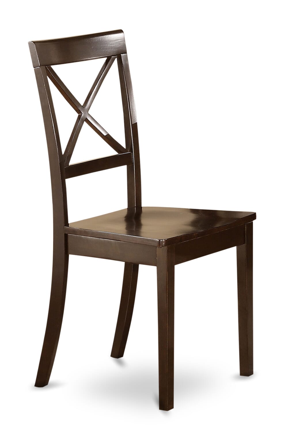 East West Furniture BOC-CAP-W Boston Dining Room Chairs - Cross Back Solid Wood Seat Chairs